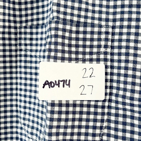 Gap Mens Blue Check Long Sleeve Button Up Shirt Sz Large Gingham Casual  Cotton - Picture 12 of 12
